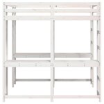 vidaXL Lit superposé et bureau et échelle 160x200cm bois de pin massif