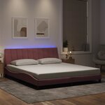 VidaXL Cadre de lit avec LED sans matelas rose 180x200 cm velours