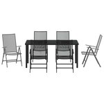 vidaXL Set de jardin à manger de 7 pièces en acier anthracite