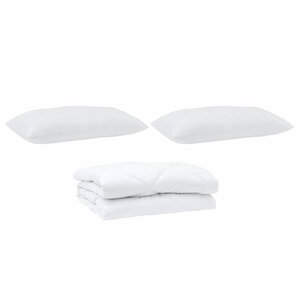 vidaXL Duvet avec coussins Argyle 3 Pièces Blanc 260 x 220 cm Microfibre