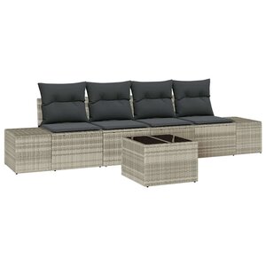 vidaXL Ensemble de canapé de jardin 5 Pièces Gris clair et gris foncé