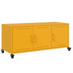 vidaXL Meuble TV jaune moutarde 100 5x39x43 5 cm acier
