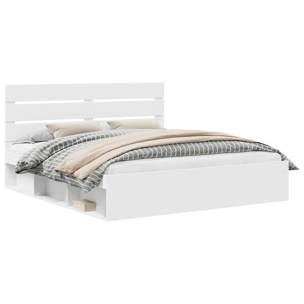 vidaXL Cadre de lit Blanc 180 x 200 cm Bois de pin massif