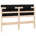 vidaXL Tête de lit capitonnée Marron et Noir 140 cm Pin massif