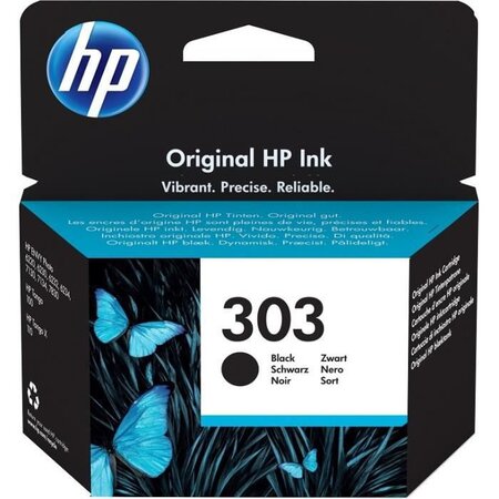 Hp 303 cartouche d'encre noire authentique pour hp envy photo 6220/6230/7130 (t6n02ae)