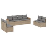 vidaXL Salon de jardin avec coussins 8Pièces mélange beige résine tressée