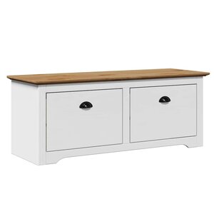 VidaXL Banc de couloir BODO blanc et marron 114x40x45 cm