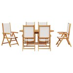 vidaXL Ensemble de salle à manger pour jardin Pliant 7 Pièces Blanc crème