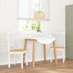 vidaXL Chaises à manger 2 Pièces blanc bois massif caoutchouc