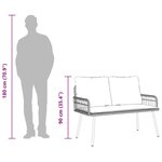 vidaXL Banc de jardin avec coussin Gris 114 x 64 x 78cm Métal