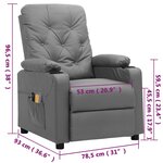 vidaXL Fauteuil de massage électrique Gris Similicuir