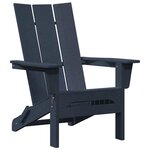 vidaXL Chaise Adirondack pliante bleu marine  74.5x80.5x90 cm en HDPE.