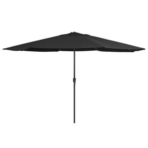 vidaXL Parasol de jardin avec mât en métal 390 cm noir