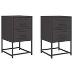 vidaXL Tables de chevet 2 Pièces noir 36x39x60 5 cm acier