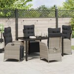 vidaXL Ensemble de 5 pièces de salle à manger de jardin gris clair en poly rattan