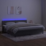 vidaXL Sommier à lattes de lit avec matelas LED Gris foncé 200x200 cm