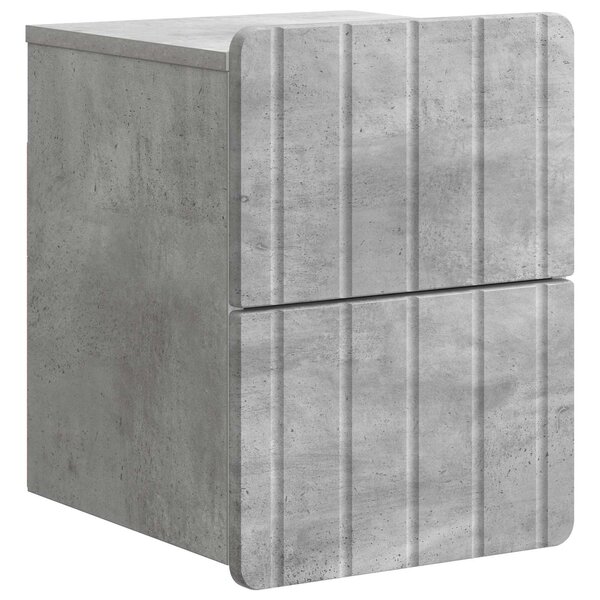 vidaXL Cabinet de chevet mural Gris béton 33 x 34 5 x 43 cm