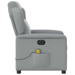 vidaXL Fauteuil de massage inclinable électrique gris clair tissu
