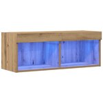 vidaXL Ensemble meuble TV avec LED chêne artisanal 80 x 30 x 30 cm