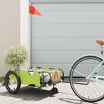 vidaXL Remorque de vélo vert tissu oxford et fer