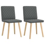 vidaXL Chaises à manger lot de 2 gris foncé tissu
