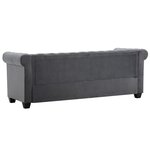 vidaXL Canapé à 3 places Revêtement en velours 199 x 75 x 72 cm Gris