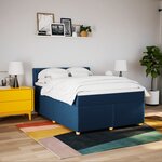 vidaXL Sommier à lattes de lit avec matelas Bleu 160x200 cm Tissu