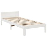 vidaXL Cadre de lit sans matelas blanc 90x200 cm bois de pin massif