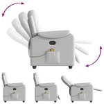 vidaXL Fauteuil de massage inclinable gris nuage tissu