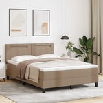 vidaXL Cadre de lit avec matelas Cappuccino 140 x 200 cm Faux cuir
