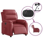 vidaXL Fauteuil inclinable électrique Rouge bordeaux Similicuir