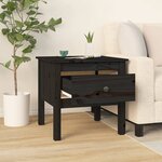 vidaXL Tables d'appoint 2 Pièces Noir 50x50x49 cm Bois massif de pin