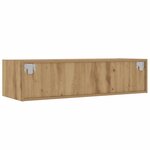 vidaXL Meuble TV avec lumières LED chêne artisanal 100X35 5x25 cm