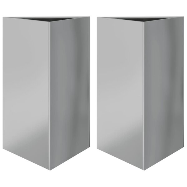 vidaXL Jardinières 2 Pièces triangulaire 50x43x75 cm acier galvanisé