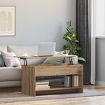vidaXL Table basse chêne artisanal 102 x 50 x 52.5 cm