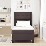 vidaXL Lit à ressorts avec matelas Marron foncé 100 x 200 cm tissu