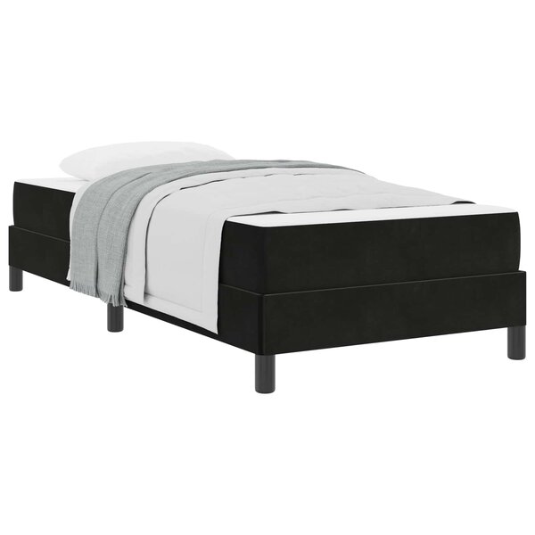 vidaXL Lit à ressorts avec matelas Noir 80 x 200 cm tissu