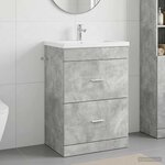 vidaXL Meuble sous lavabo de salle de bain Gris béton