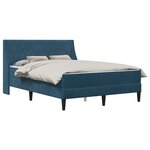 vidaXL Cadre de lit avec matelas Bleu 160 x 200 cm Velours