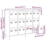 vidaXL Buffet jaune moutarde 135x39x103 5 cm acier laminé à froid