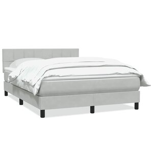vidaXL Sommier à lattes de lit et matelas gris clair 140x210cm velours