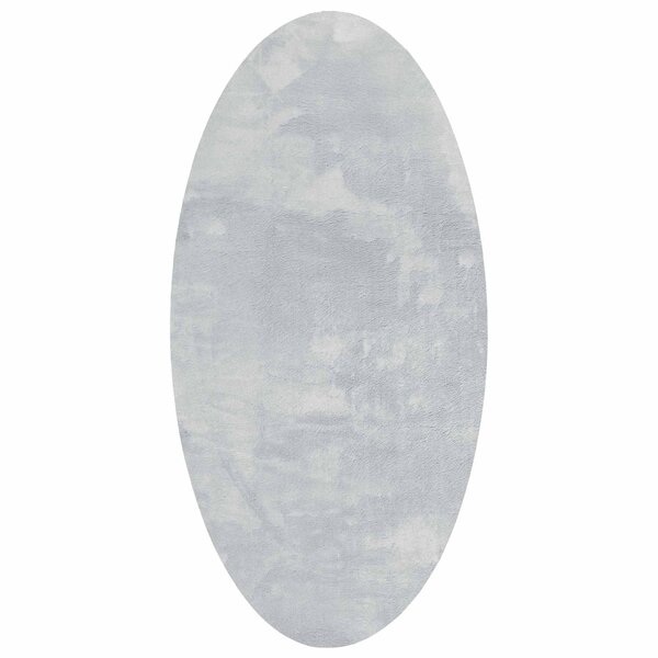 vidaXL Tapis de surface ovale HUARTE Gris 80 x 150 cm 100 Polyester