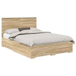 vidaXL Cadre de lit Chêne Sonoma 135 x 190 cm Bois d'ingénierie
