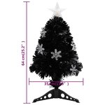 vidaXL Sapin de Noël et flocons de neige LED Noir 64 cm Fibre optique