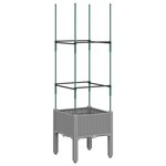 vidaXL Jardinière avec treillis gris clair 40x40x142 5 cm PP