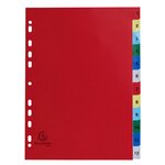 Intercalaires Imprimés Numériques Polypropylène 12/100e - 12 Positions - A4 - Assorties Vives - Exacompta
