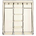 vidaXL Armoire avec compartiments et barres Crème 150x45x175 cm Tissu