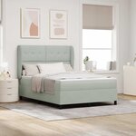 vidaXL Lit à ressorts avec matelas Gris clair 200 x 140 cm Velours