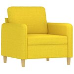 vidaXL Ensemble de canapés 3 Pièces avec coussins jaune clair tissu