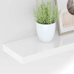 vidaXL Étagère murale flottante 2Pièces Blanc brillant 120x23 5x3 8cm MDF